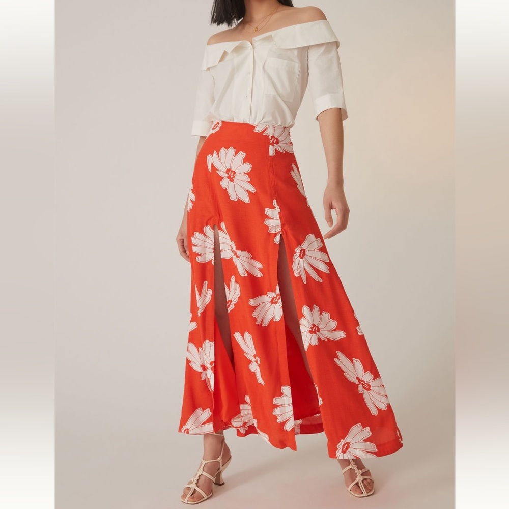 Anthropologie Maeve Floral Midi Skirt